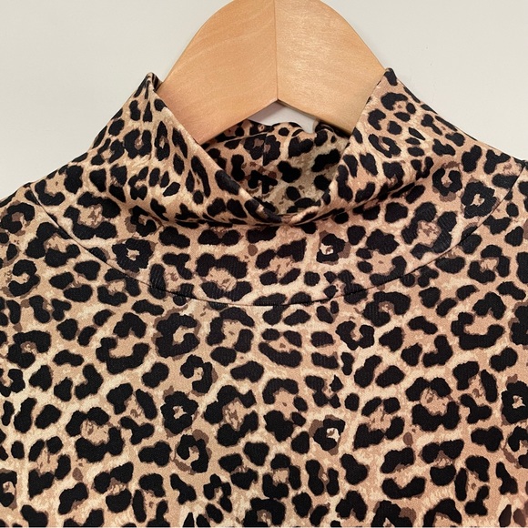 APC Dorothea brown leopard print cotton blend dress w/fabric tie belt S Worn 1x - Picture 9 of 13